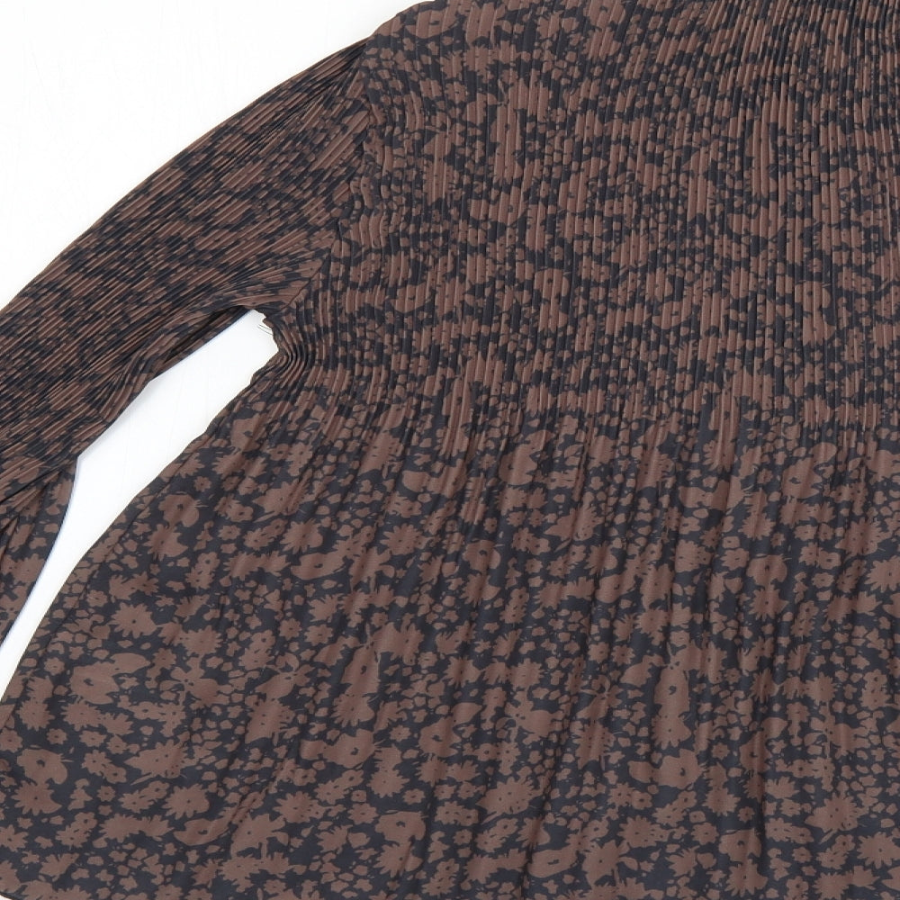 Primark Womens Brown Animal Print Basic Blouse Size 14