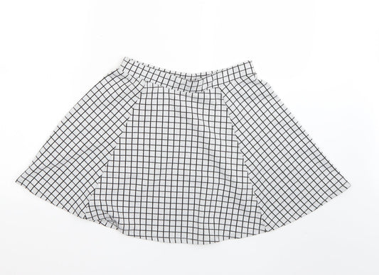 New Look Womens Multicoloured Check Flare Skirt Size 10