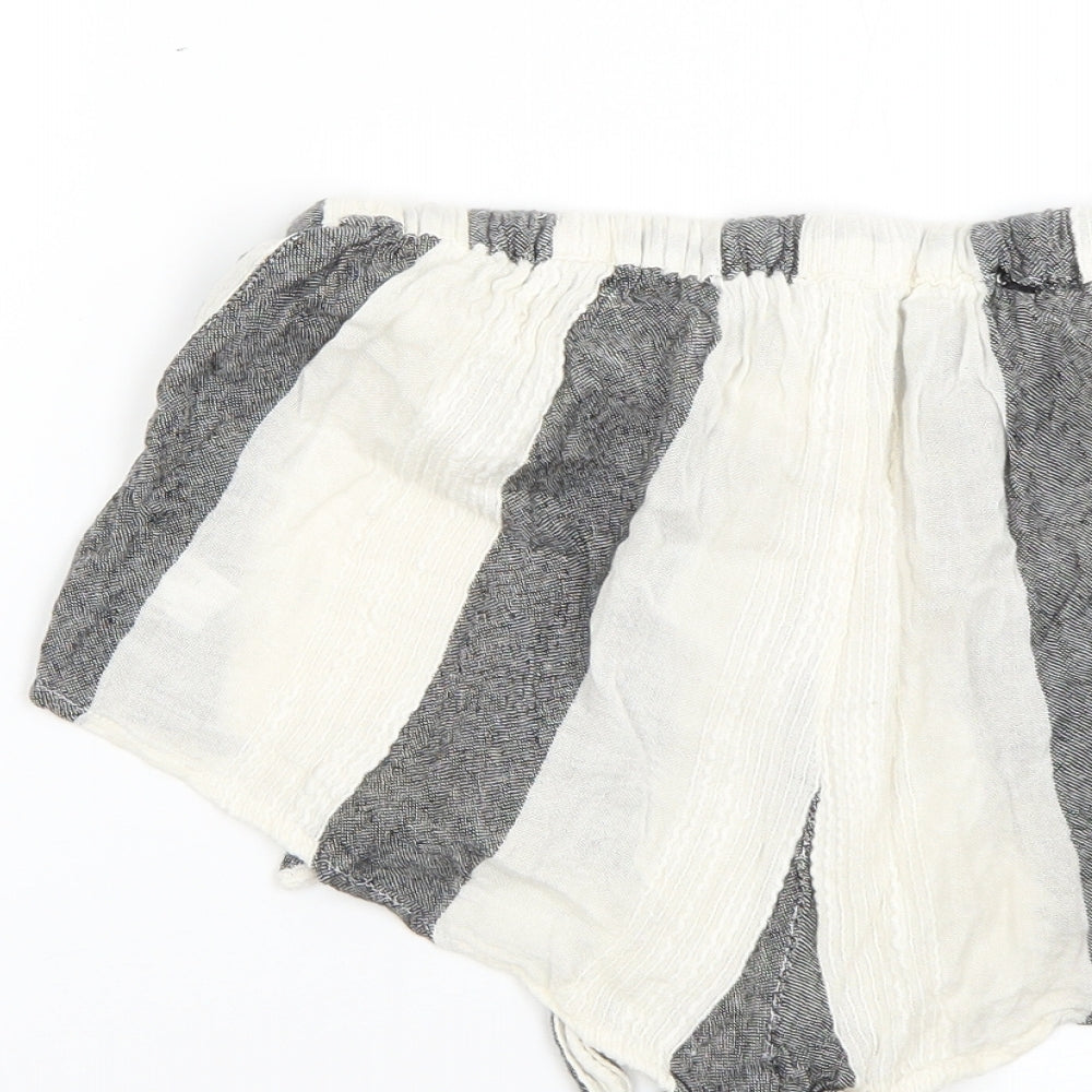 ASOS Womens Multicoloured Striped Cut-Off Shorts Size 8