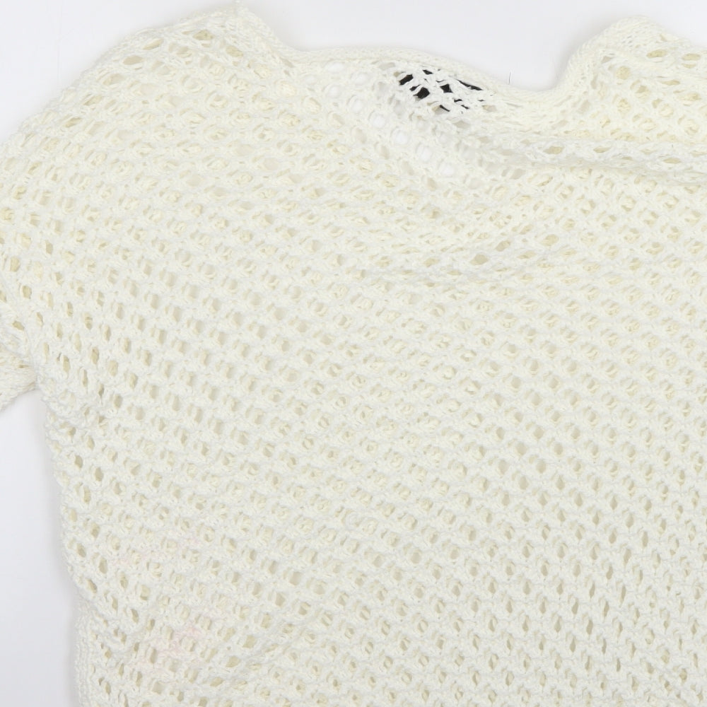 Womens UK Size M Papaya White Pullover Jumper