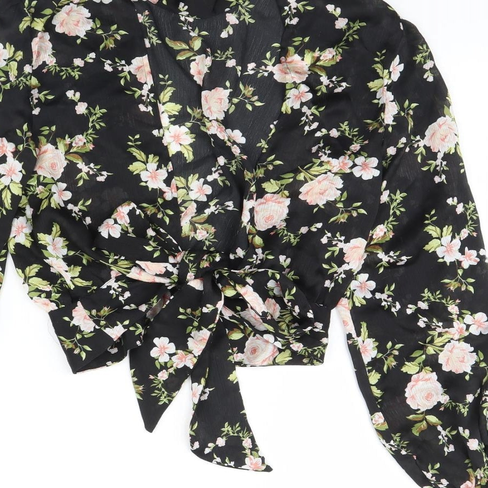 Womens UK Size 6 Topshop Black Basic Blouse