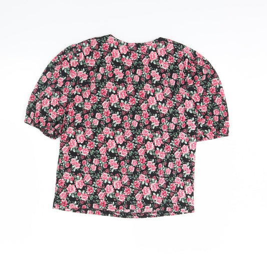 Primark Womens Black Floral Basic Blouse Size S