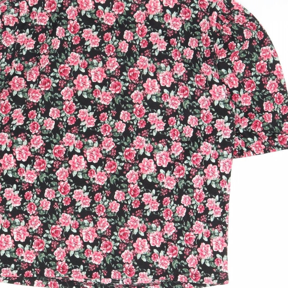 Primark Womens Black Floral Basic Blouse Size S