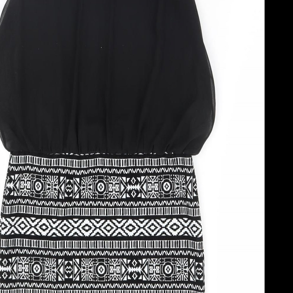 Brand and care label for New Look women’s black pencil dress, size UK 10