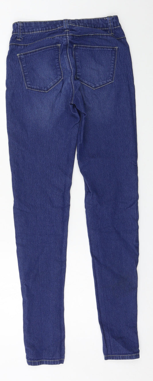Denim & Co. Womens Blue Denim Skinny Jeans Size 4 L28 in