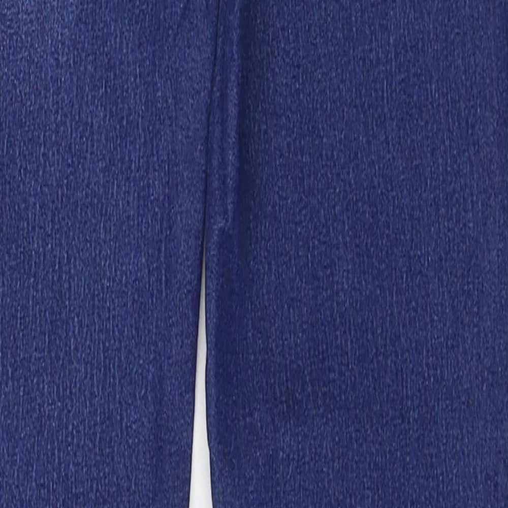 Brand and care label for Denim & Co. women’s blue denim skinny jeans, size UK 4, 28-inch leg