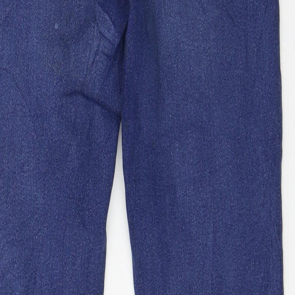 Brand and care label for Denim & Co. women’s blue denim skinny jeans, size UK 4, 28-inch leg