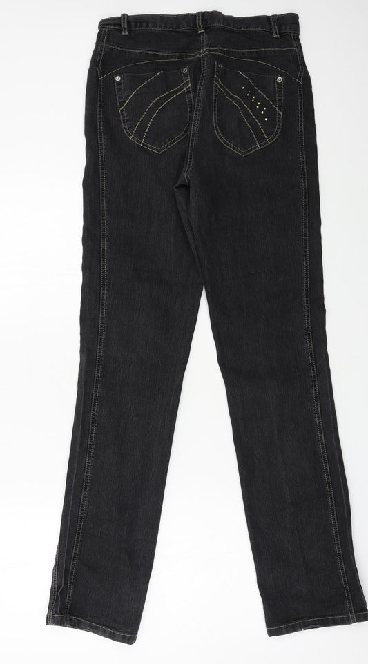 Preworn Womens Grey Denim Straight Jeans Size 30 in L31 in