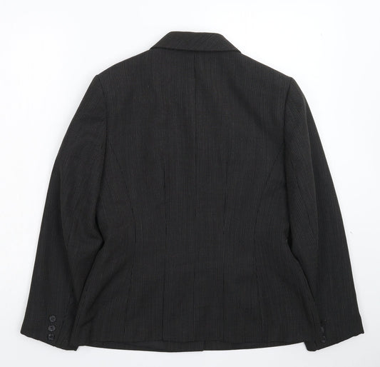 NEXT Womens Black Striped Jacket Suit Jacket Size 12