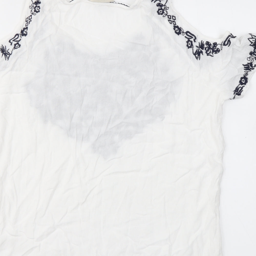 F&F Womens White Geometric Basic T-Shirt Size 12