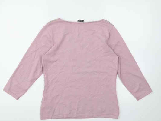 Minuet Womens Pink Basic T-Shirt Size S