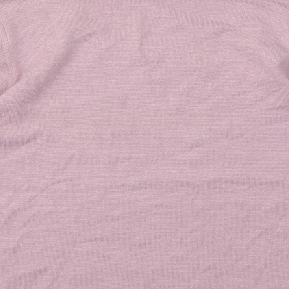 Brand and care label for Minuet women’s pink basic t-shirt, size S