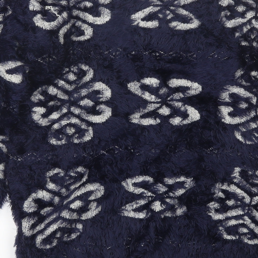 Kela loves london Womens Blue Floral Pullover Jumper Size L