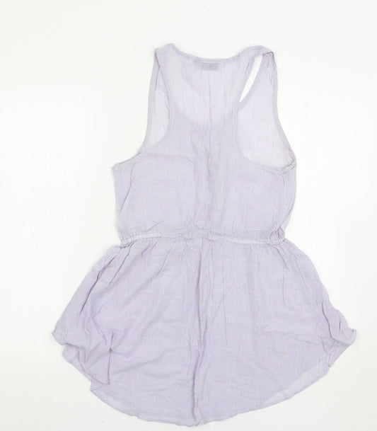 Topshop Womens Blue Striped Mini Size S
