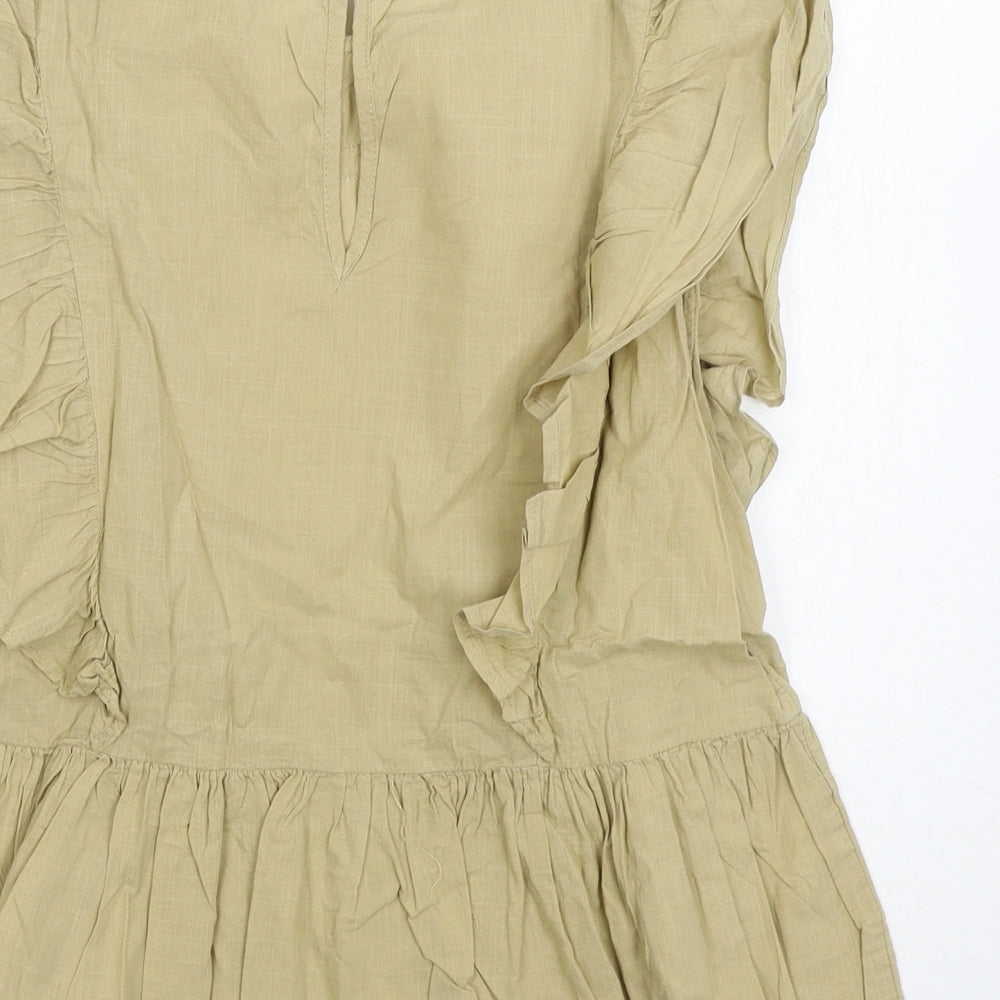 Womens UK Size S Lost Stock Brown Basic Blouse