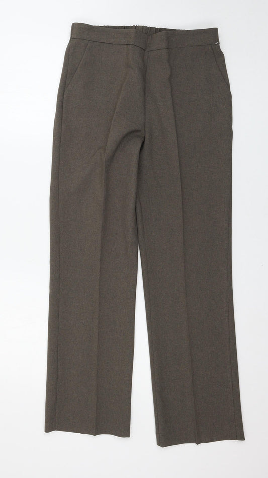 Additional front view of Bonmarché women’s brown trousers, size UK 10, 29-inch leg