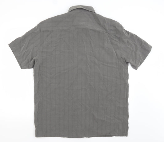 Thomas Nash Mens Grey Check Button-Up Size L