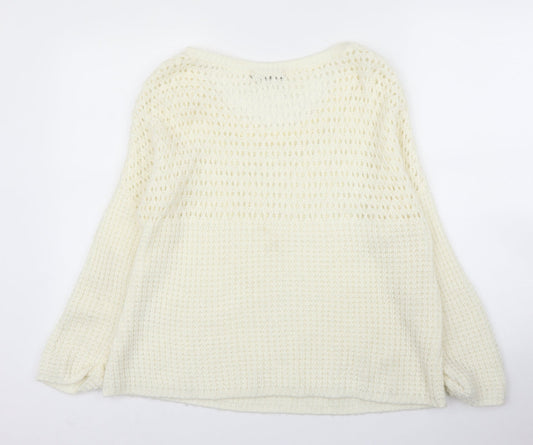 Womens UK Size 10 Internationale Ivory Pullover Jumper