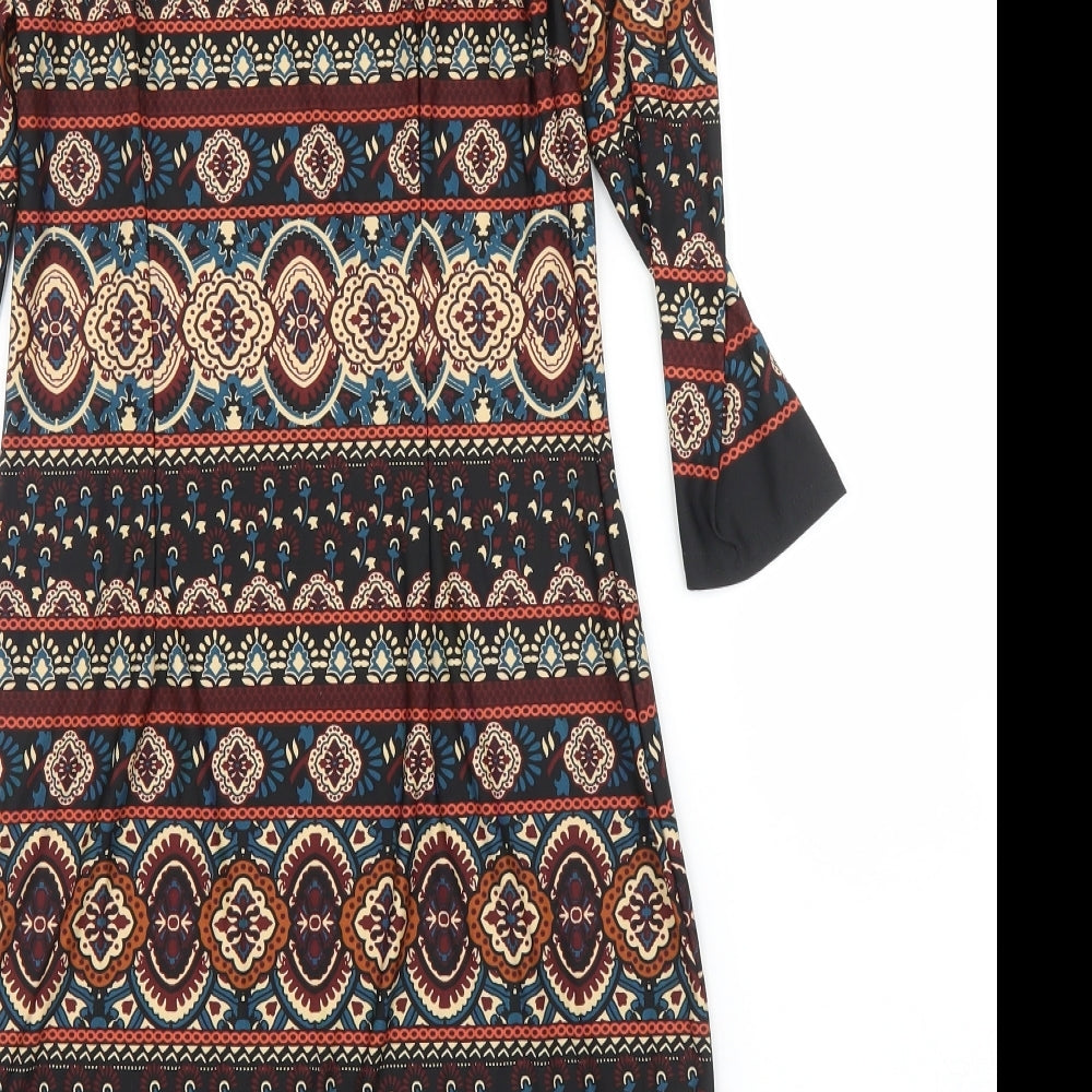 Primark Womens Brown Batik A-Line Size 6