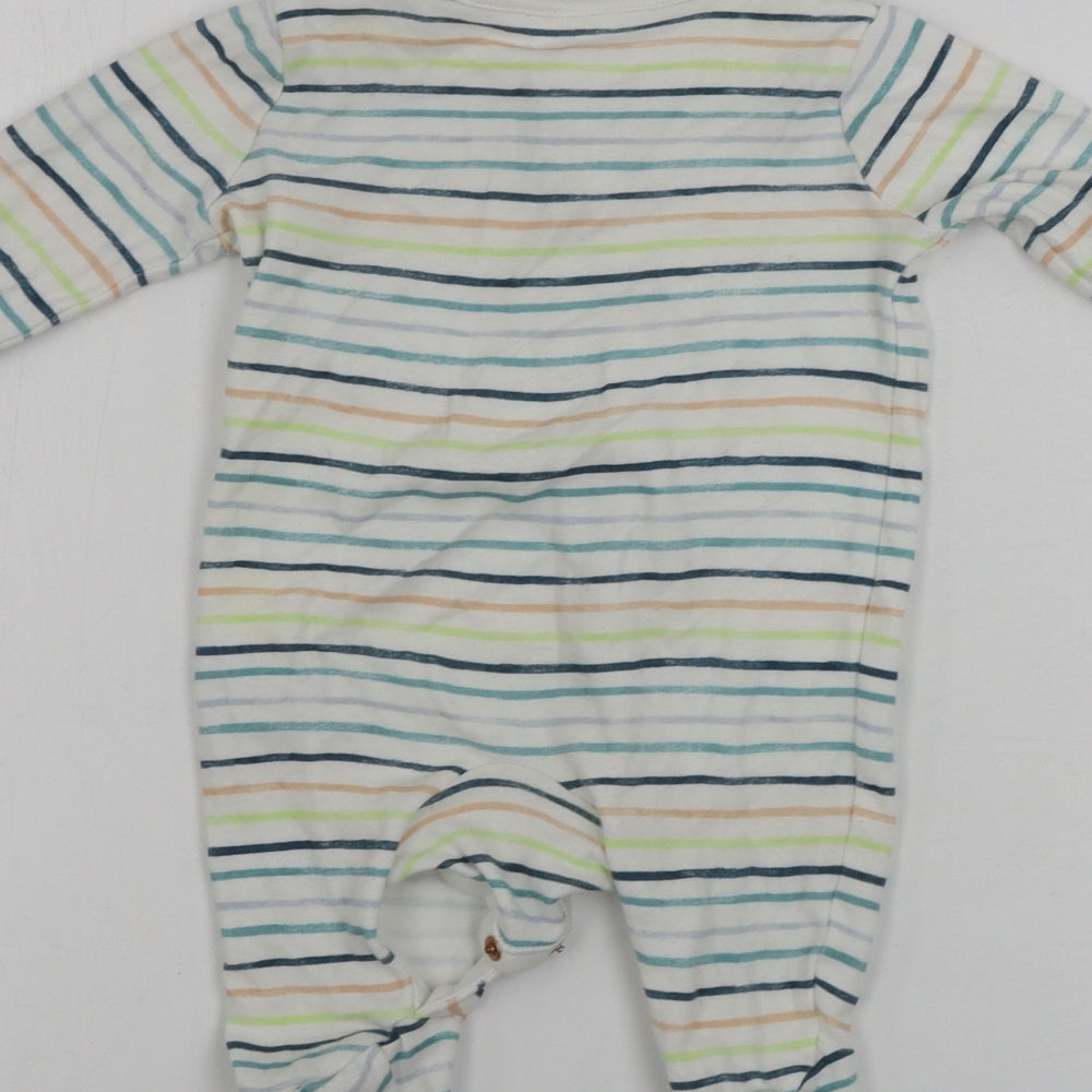 TU Boys White Striped Babygrow One-Piece Size 0-3 Months