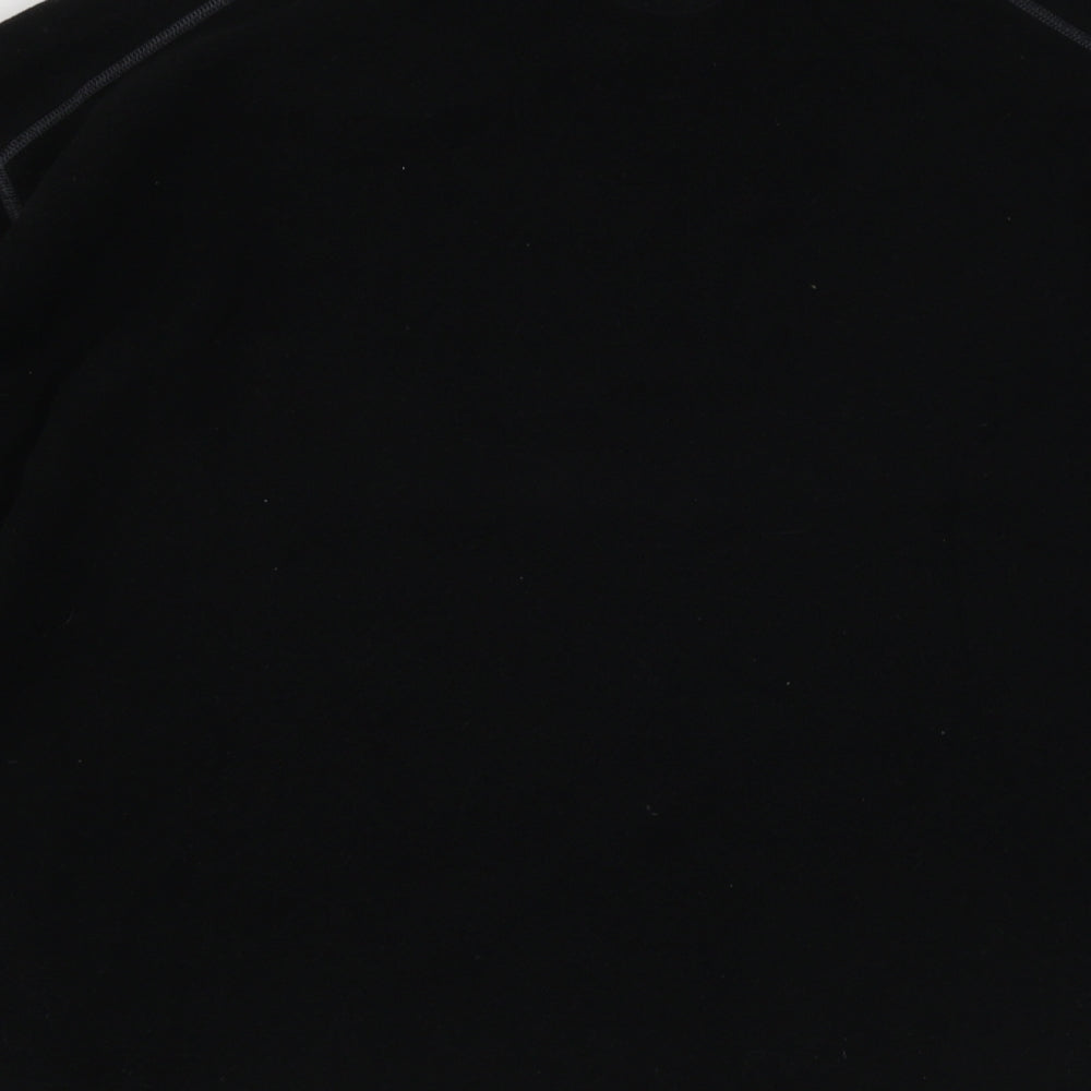 Brand and care label for Preworn men’s black henley jumper, size S