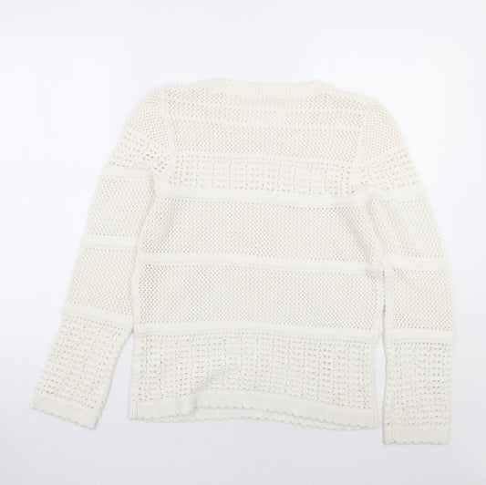 TU Womens White Pullover Jumper Size 14