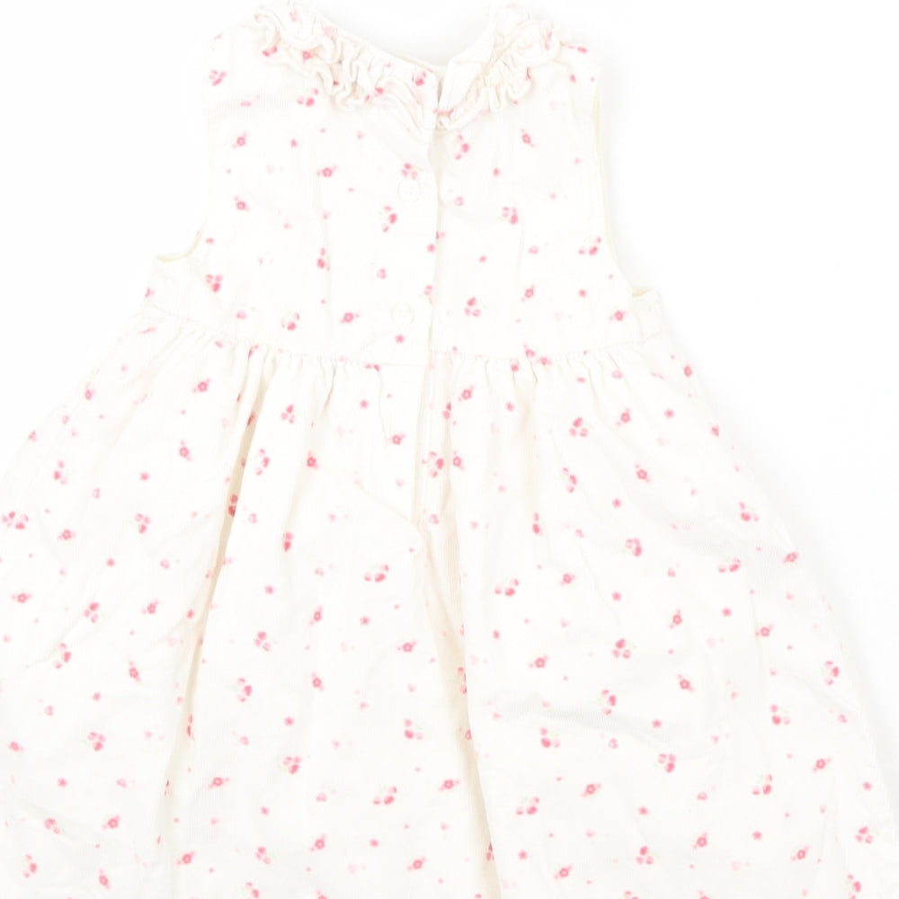 Mini Club Girls White Floral A-Line Size 9-12 Months