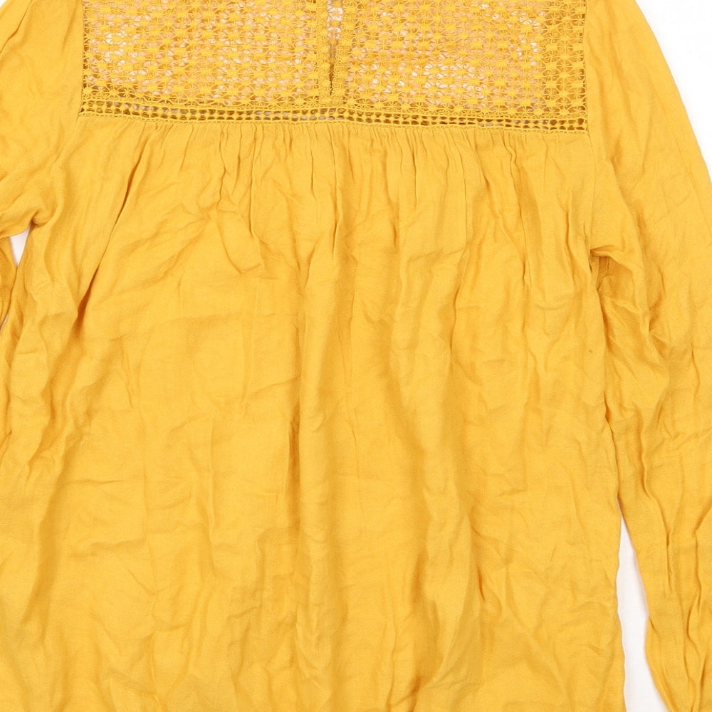Womens UK Size 8 Newlook Yellow Basic Blouse