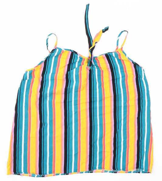Additional front view of Matalan women’s multicoloured striped camisole blouse, size UK 16