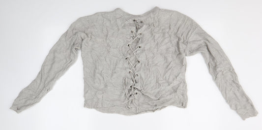 Womens UK Size M Brave Soul Grey Pullover Jumper