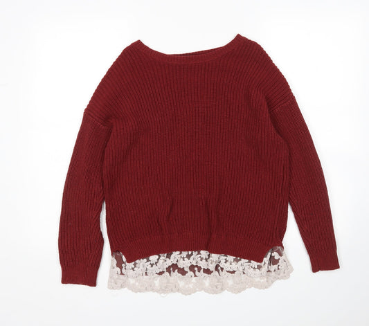 FOREVER 21 Womens Red Pullover Jumper Size M