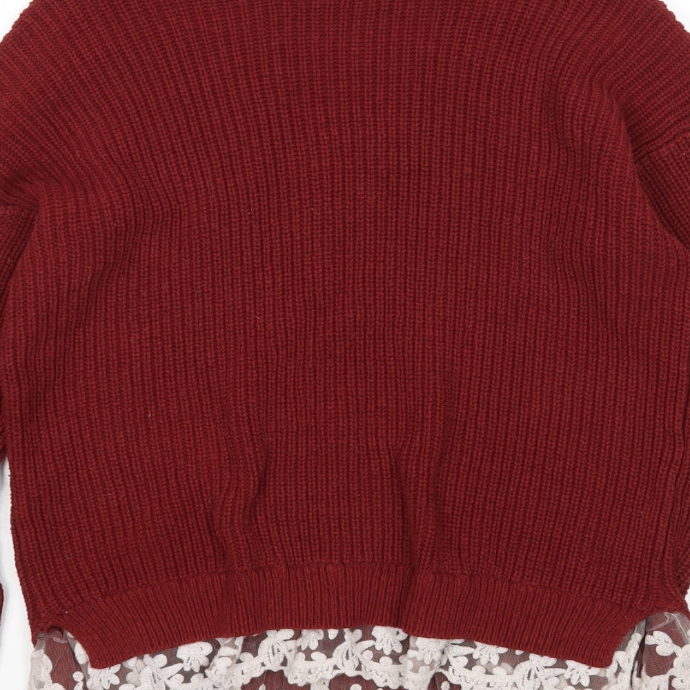FOREVER 21 Womens Red Pullover Jumper Size M