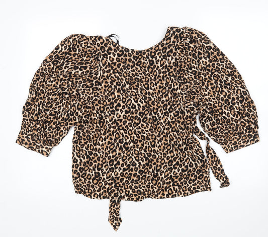Primark Womens Multicoloured Animal Print Basic Blouse Size 12