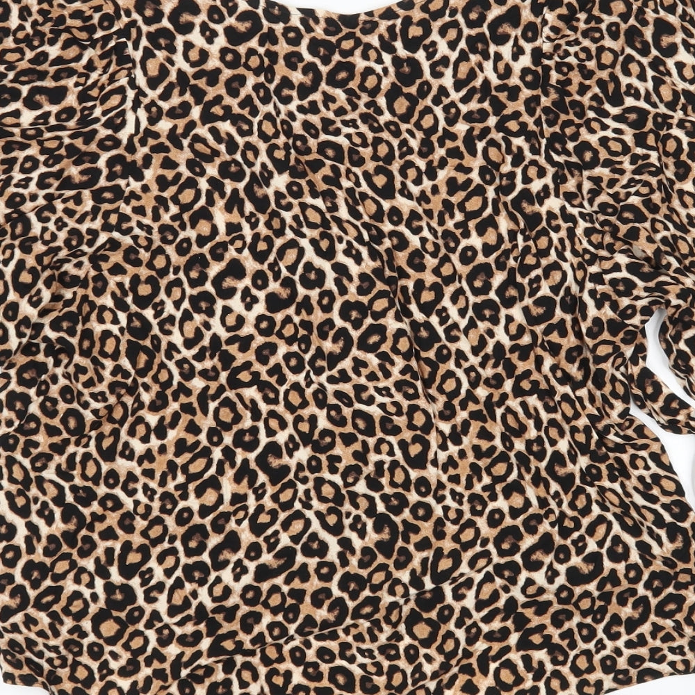 Primark Womens Multicoloured Animal Print Basic Blouse Size 12