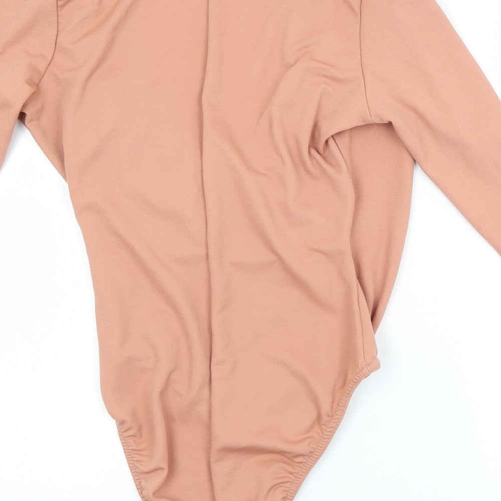 Brand and care label for River Island women’s pink unitard one-piece, size UK 10
