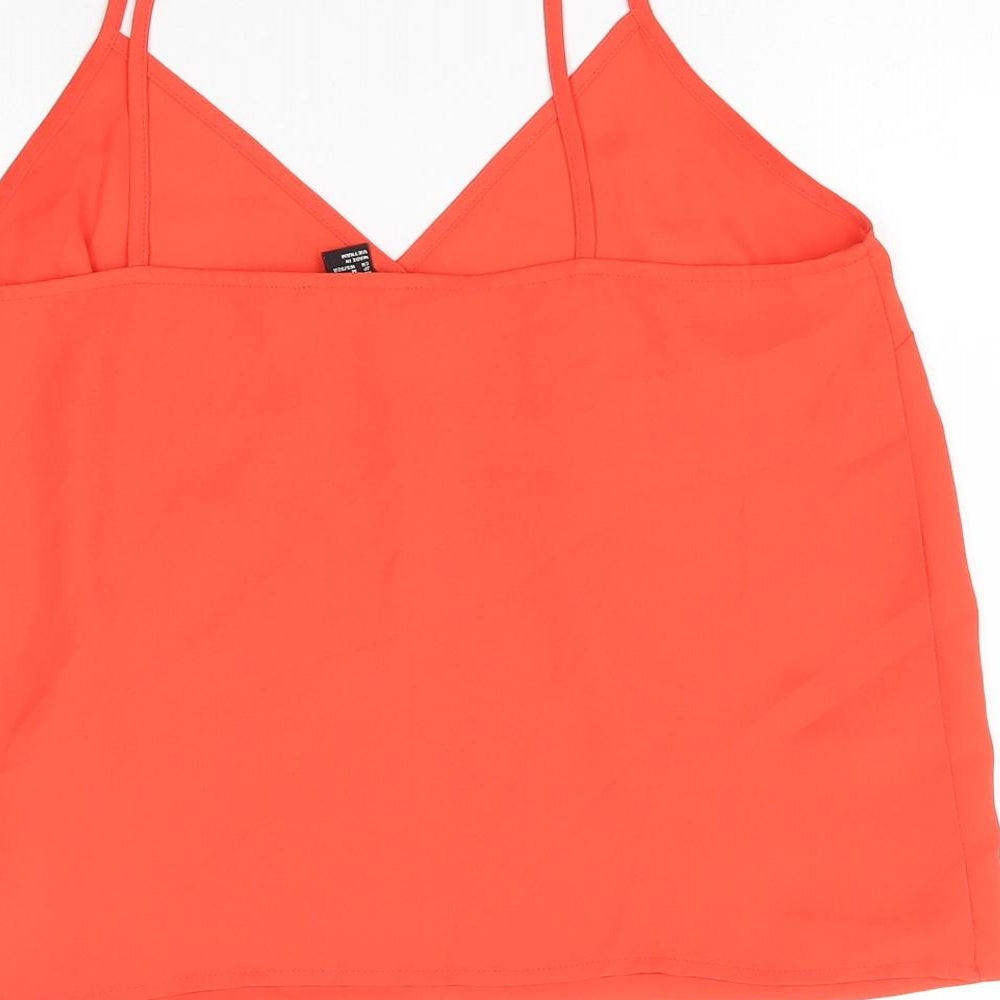 Womens UK Size M FOREVER 21 Orange Camisole Blouse