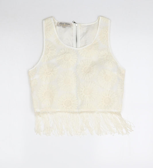 Additional front view of Parisian women’s ivory basic blouse, size UK 12