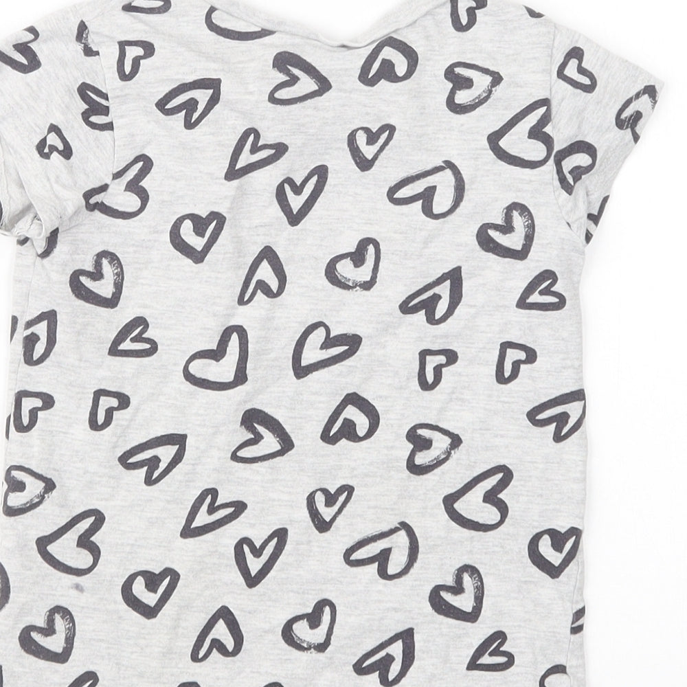 George Girls Grey Geometric Basic T-Shirt Size 3-4 Years