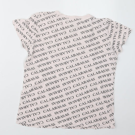 Primark Womens Pink Geometric Basic T-Shirt Size 10
