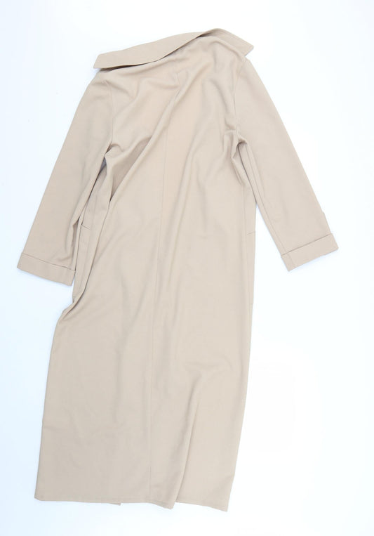 Atmosphere Womens Beige Overcoat Coat Size 10