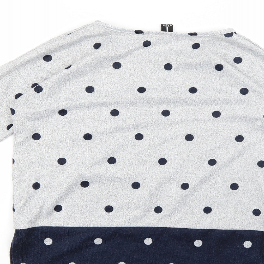 izabel london Womens Grey Polka Dot Pullover Jumper Size 8