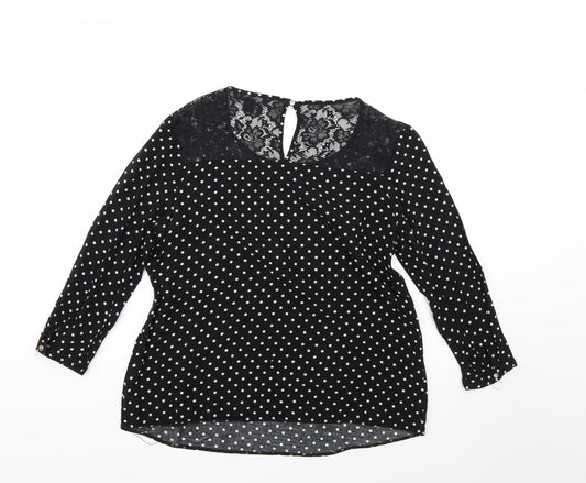 Womens UK Size 10 Atmosphere Black Basic Blouse