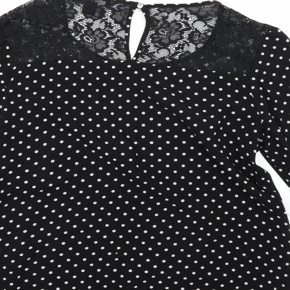 Womens UK Size 10 Atmosphere Black Basic Blouse