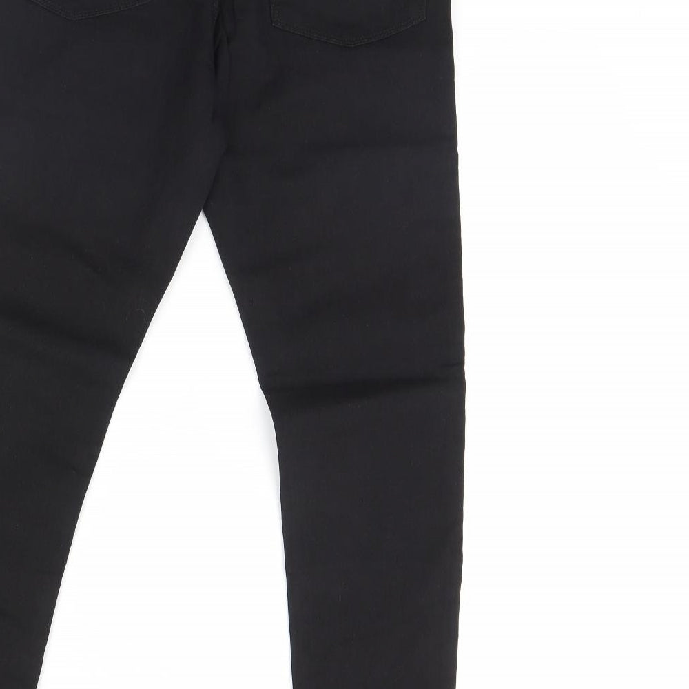 Womens UK Size 12 Preworn Regular Fit Skinny Black Jeans