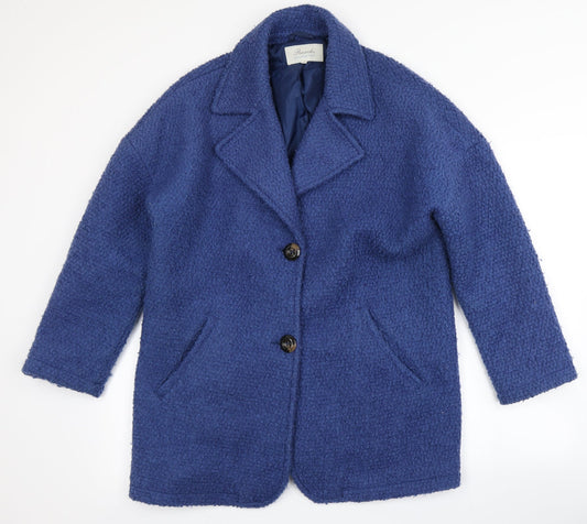 Womens UK Size 12 Peacocks Blue Overcoat