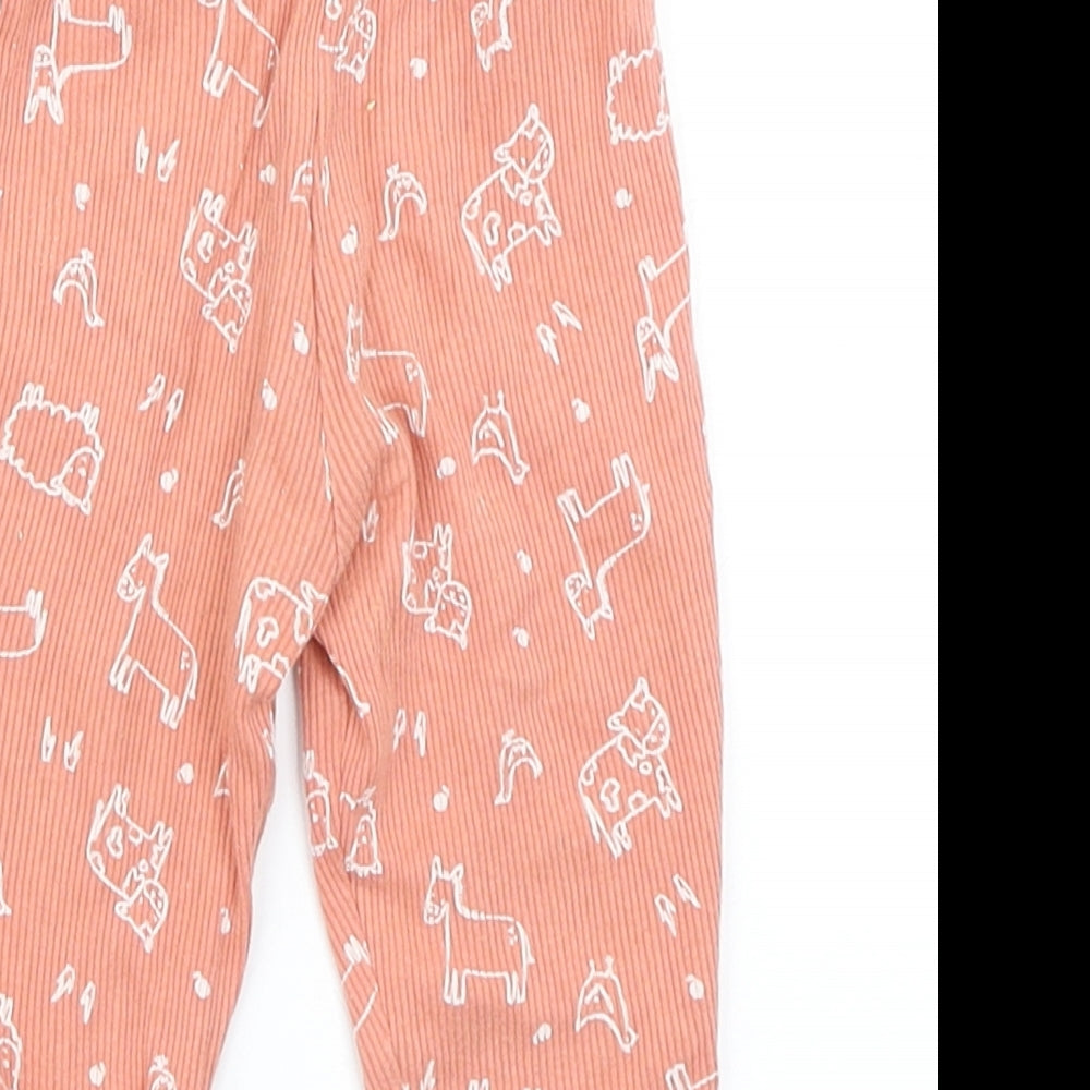 Primark Girls Orange Polka Dot Jogger Trousers Size 3-6 Months - Farm Animal