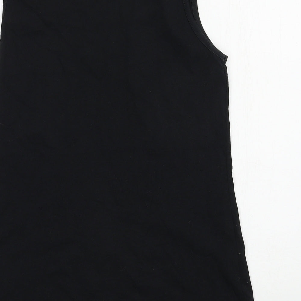 Womens UK Size S Fruit of the Loom Black Basic Tank