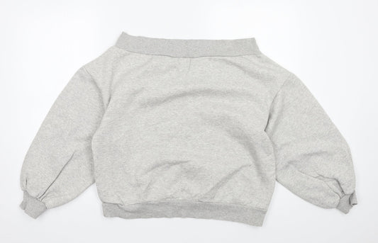 H&M Womens Grey Jersey Pullover Sweatshirt Size L