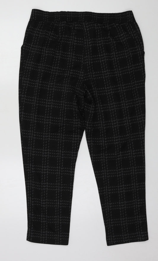 Bonmarché Womens Green Striped Jersey Trousers Size 16 L25 in