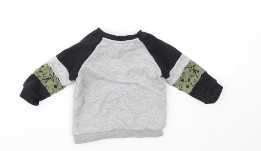 F&F Boys Grey Pullover Jumper Size 3-6 Months